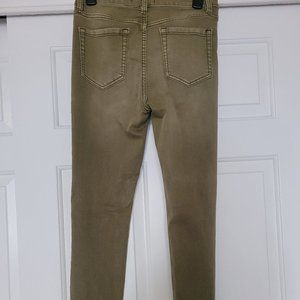 Free People High Rise Olive Green Skinny Jeans Size 28